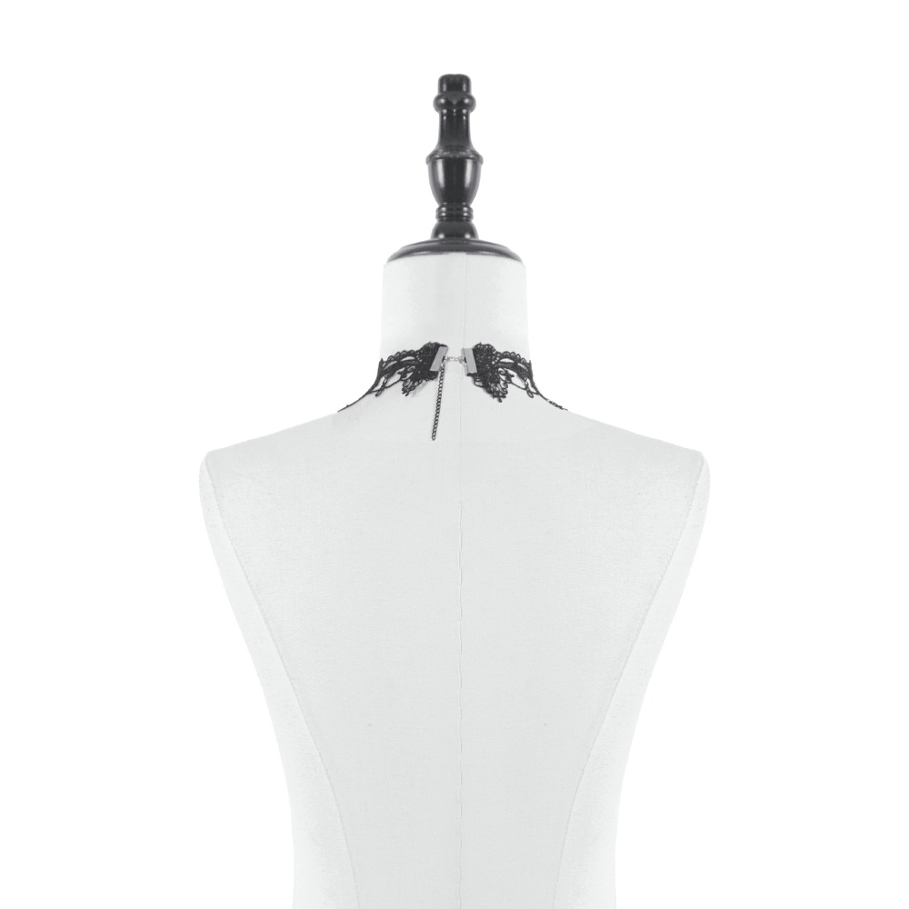 Dark in Love - Vintage Lace Layered Choker - Zwart